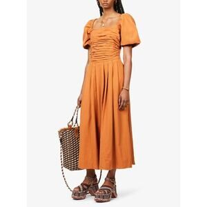 Free People's Ain't She a Beaut Midi Dress in Bronze: XS